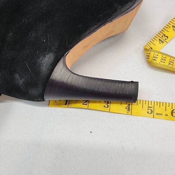 Michael Kors Size 10 Black Suede Ankle Heel Booties Leather Suede. FF - Picture 7 of 10